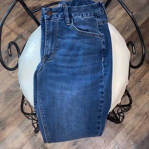High waisted long skinny jeans